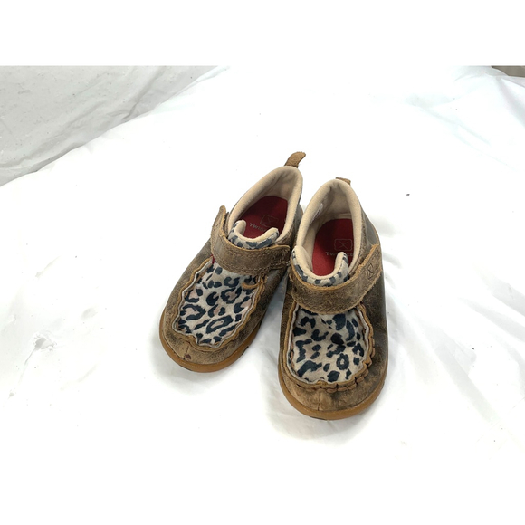 Twisted X Leopard Infant Baby Shoes Size 8 M Moc Leather Upper - Picture 3 of 16
